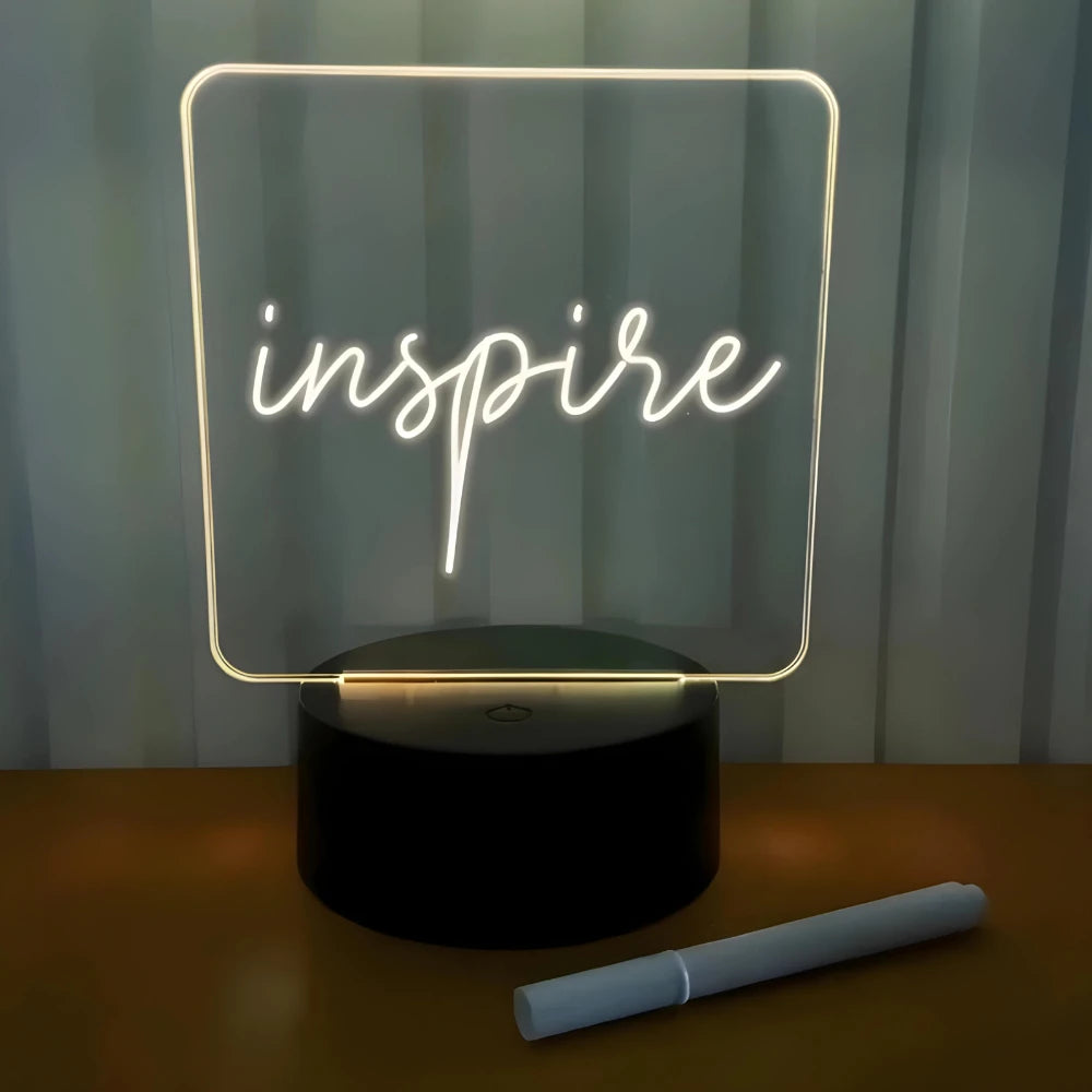 Luminária Lousa De Mesa 3D Com Led!!!