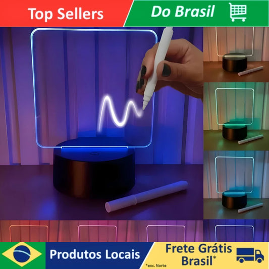Luminária Lousa De Mesa 3D Com Led!!!