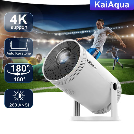 Portable Mini Projector Support 4K Dual Wifi6 260ANSI Bluetooth 5.0 1080P 1280*720P 180° rotation Home Cinema Outdoor Projectors