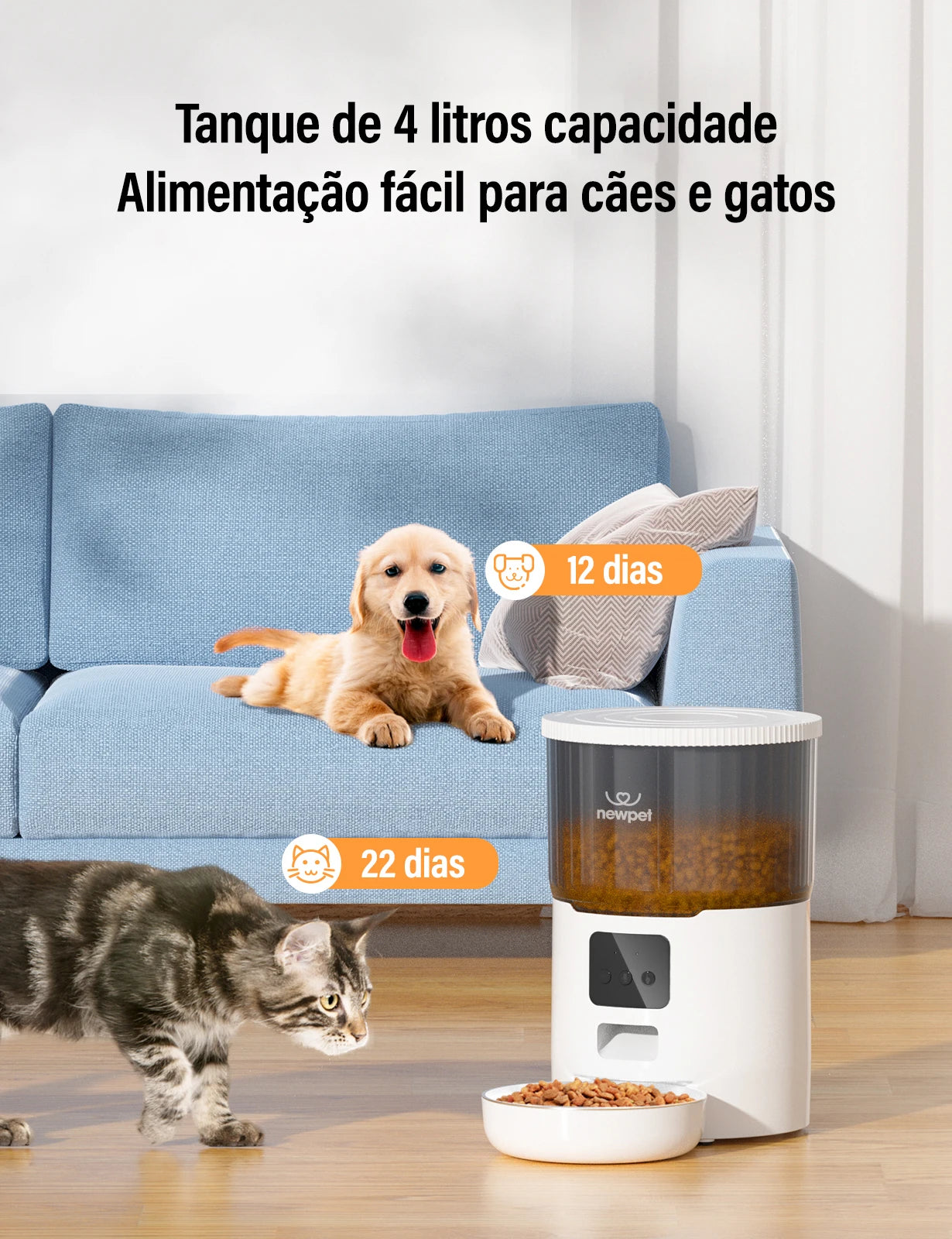 4L Feeder Timing Smart Automatic Pet Feeder for Cat Dogs Wifi Intelligent Dry Food Dispenser Voice Recorde Bowl
