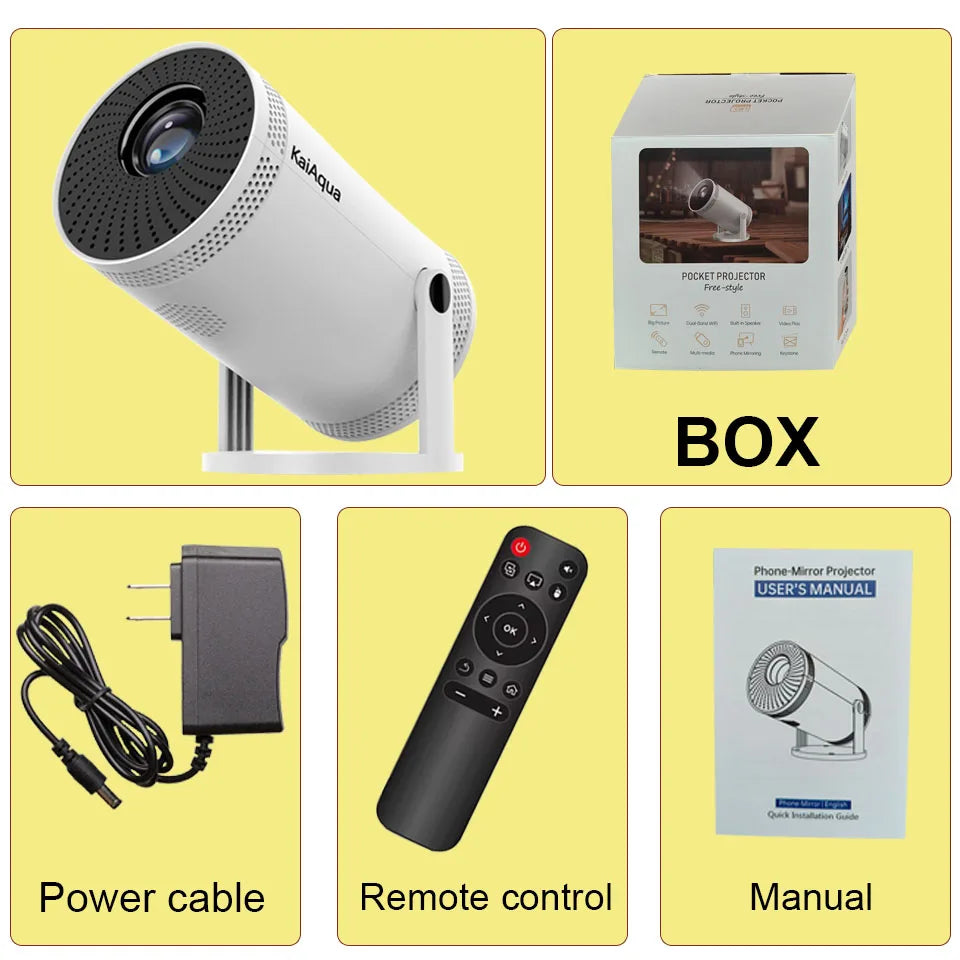 Portable Mini Projector Support 4K Dual Wifi6 260ANSI Bluetooth 5.0 1080P 1280*720P 180° rotation Home Cinema Outdoor Projectors