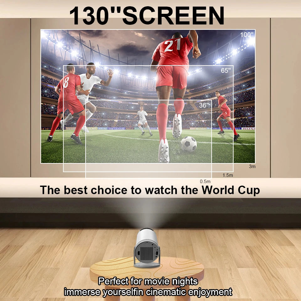 Portable Mini Projector Support 4K Dual Wifi6 260ANSI Bluetooth 5.0 1080P 1280*720P 180° rotation Home Cinema Outdoor Projectors