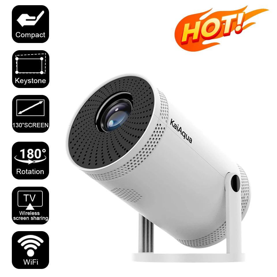 Portable Mini Projector Support 4K Dual Wifi6 260ANSI Bluetooth 5.0 1080P 1280*720P 180° rotation Home Cinema Outdoor Projectors