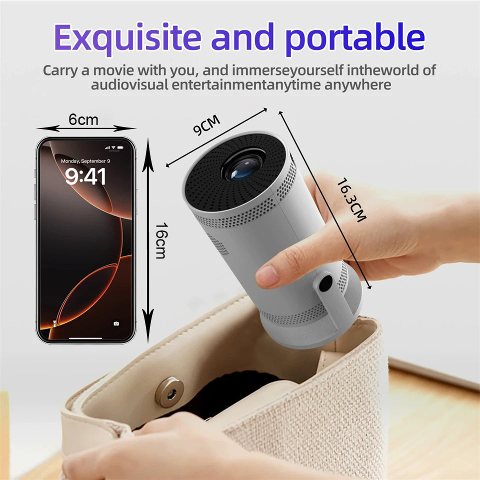 Portable Mini Projector Support 4K Dual Wifi6 260ANSI Bluetooth 5.0 1080P 1280*720P 180° rotation Home Cinema Outdoor Projectors