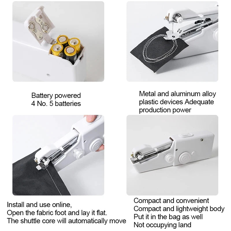 Home Electric Sewing Machine Mini Handheld Automatic Sewing Machine DIY Manual Tailoring Tool