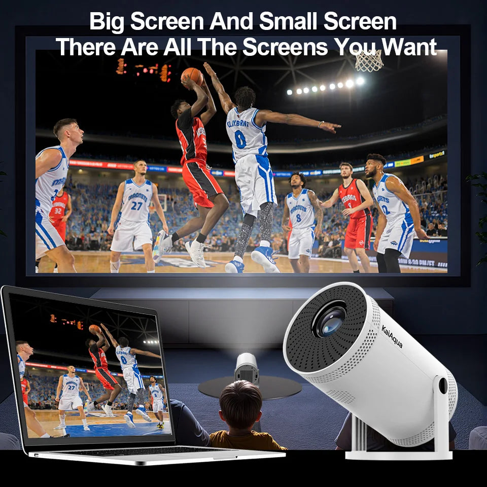 Portable Mini Projector Support 4K Dual Wifi6 260ANSI Bluetooth 5.0 1080P 1280*720P 180° rotation Home Cinema Outdoor Projectors